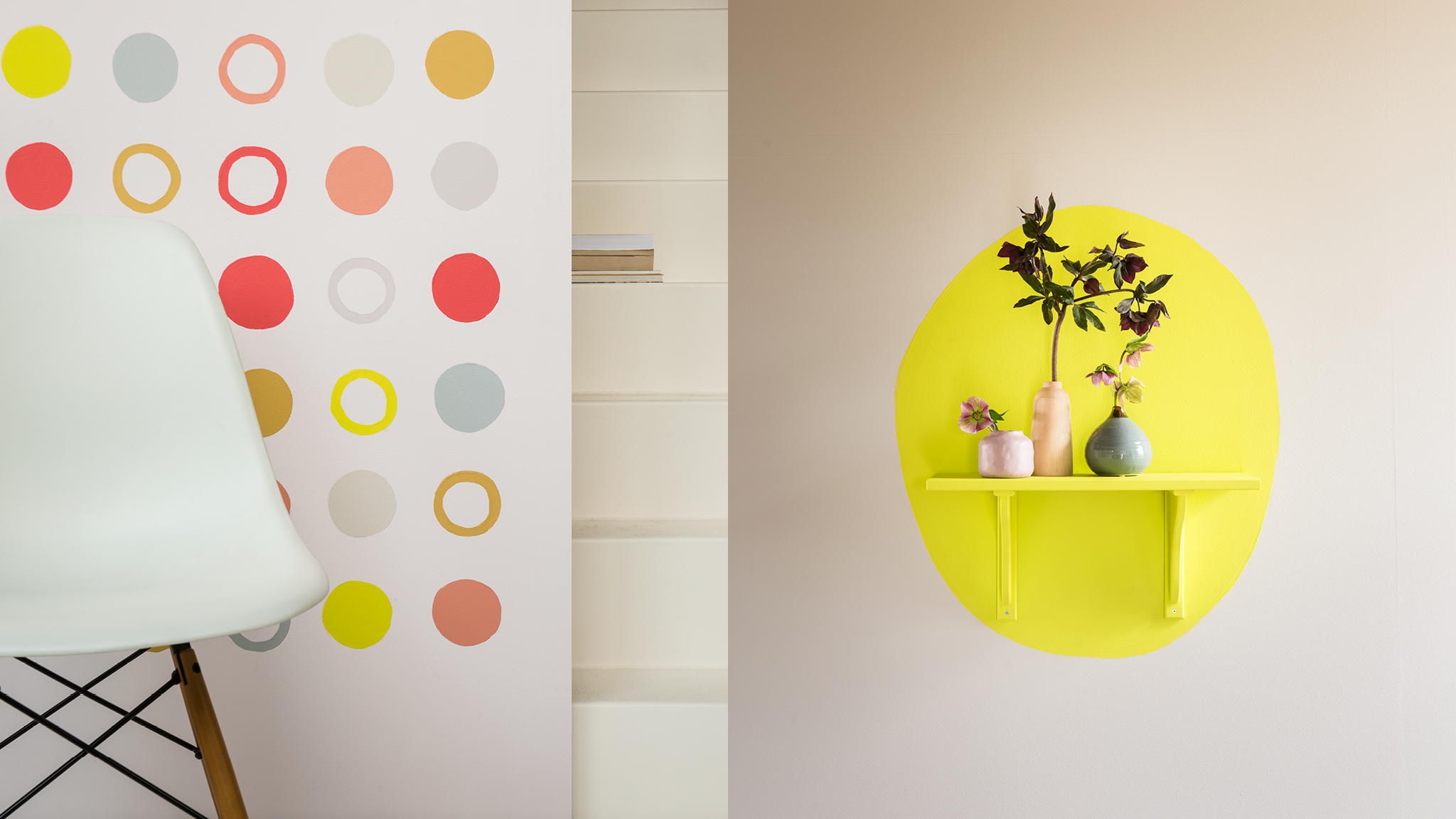 Circles wall design 在牆上繪畫繽紛奪目的圓圈,是注入個人特色的好方法。