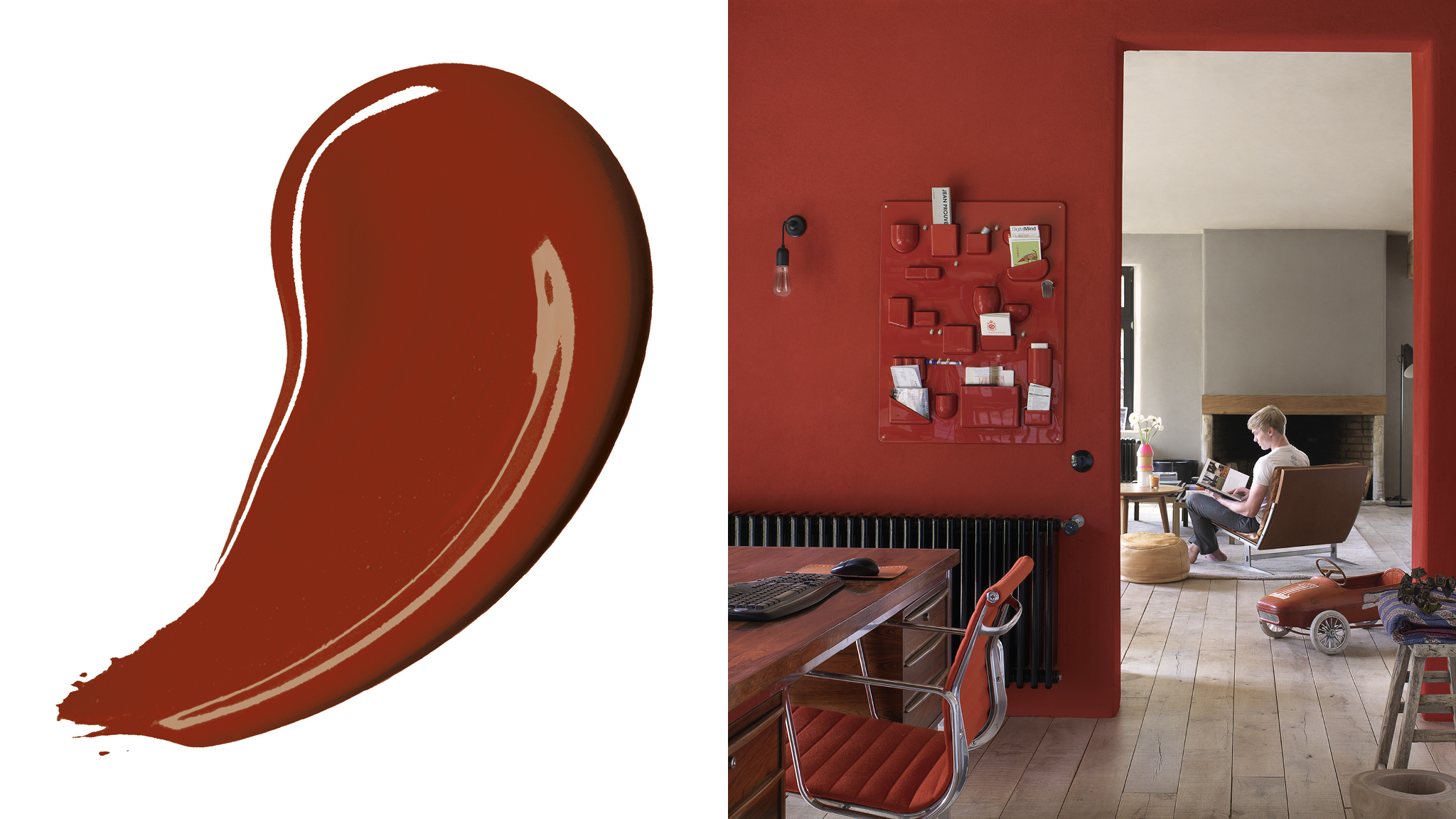 Add warmth with bold red 選擇深色方案不失為讓房間立即感覺更舒適溫馨的妙方。濃烈的深紅色或巧克力色調通常會將牆壁拉近。