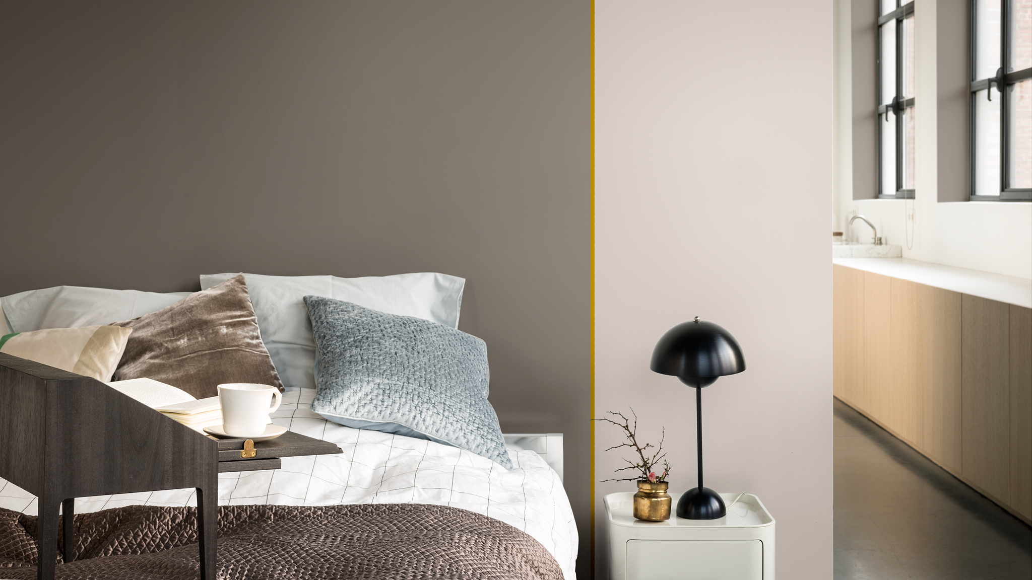 Bed with tray Make your bed a multi-use space with clever solutions.