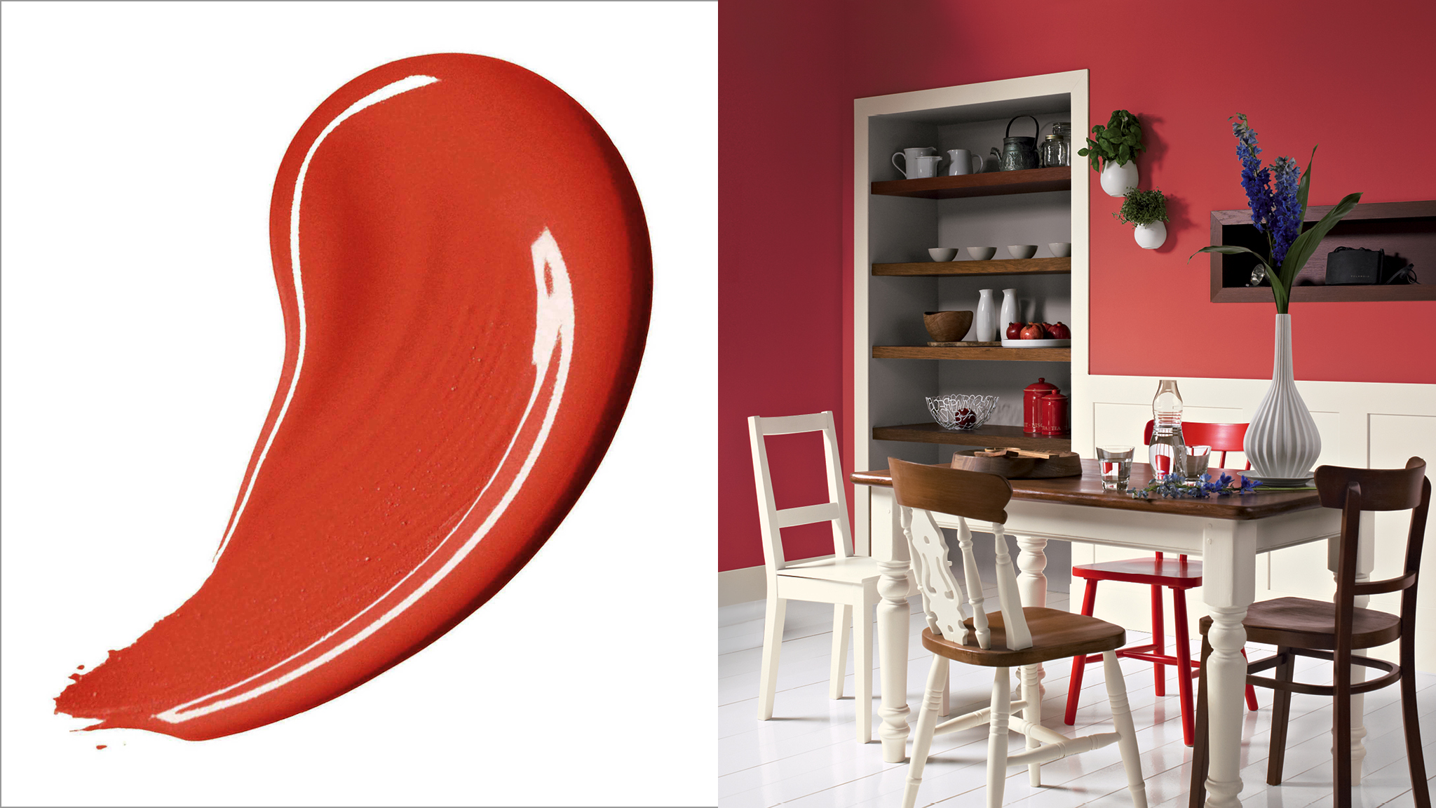 Create warmth with energising red Red is the most energising colour on the spectrum and can lend a space a warm and welcoming feel