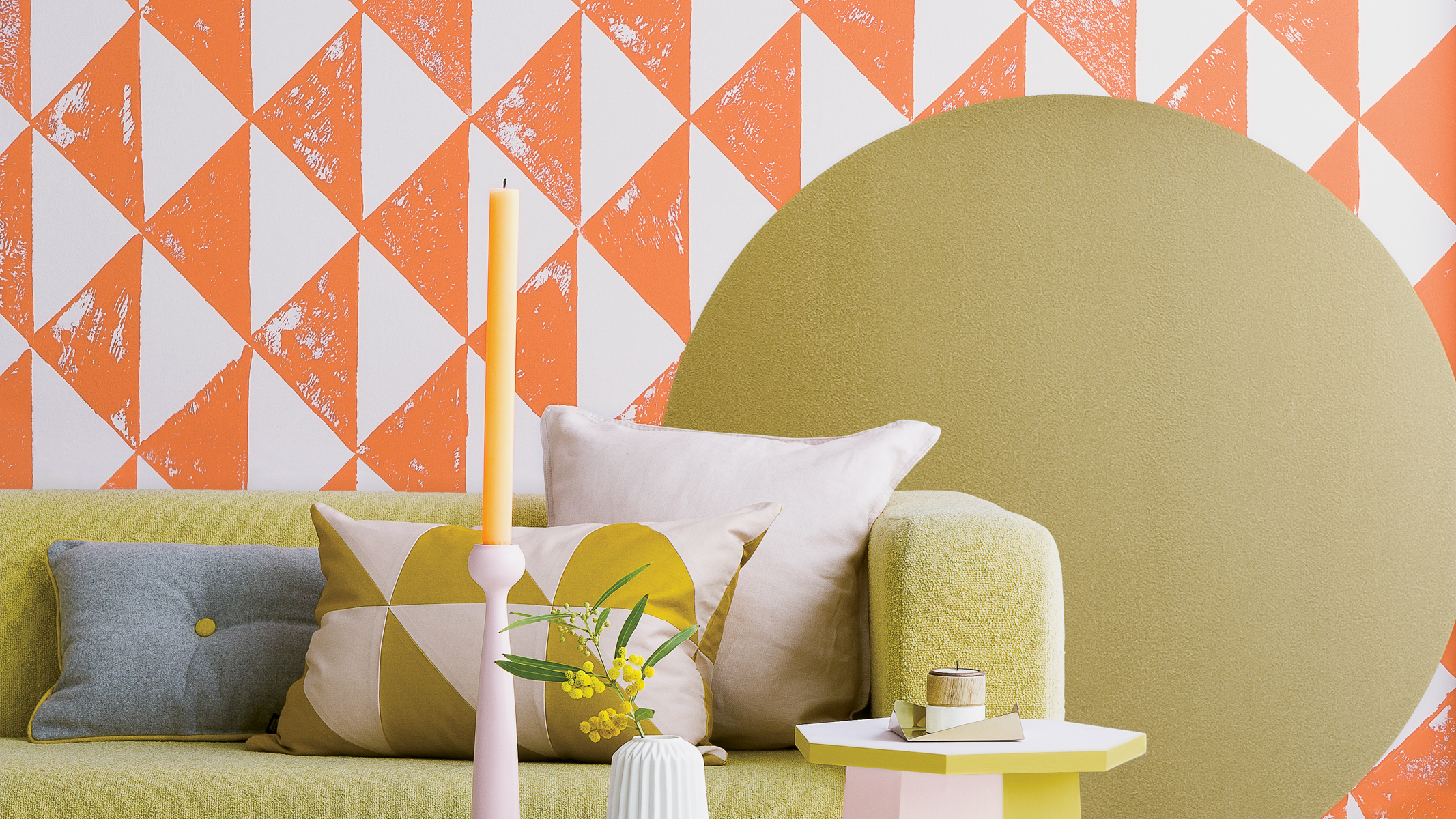 Go for a graphic paint effect These graphic diamonds enhance the sense of order – albeit playful - in this living room, although it’s a decorating ideas that’s not for the faint-hearted!