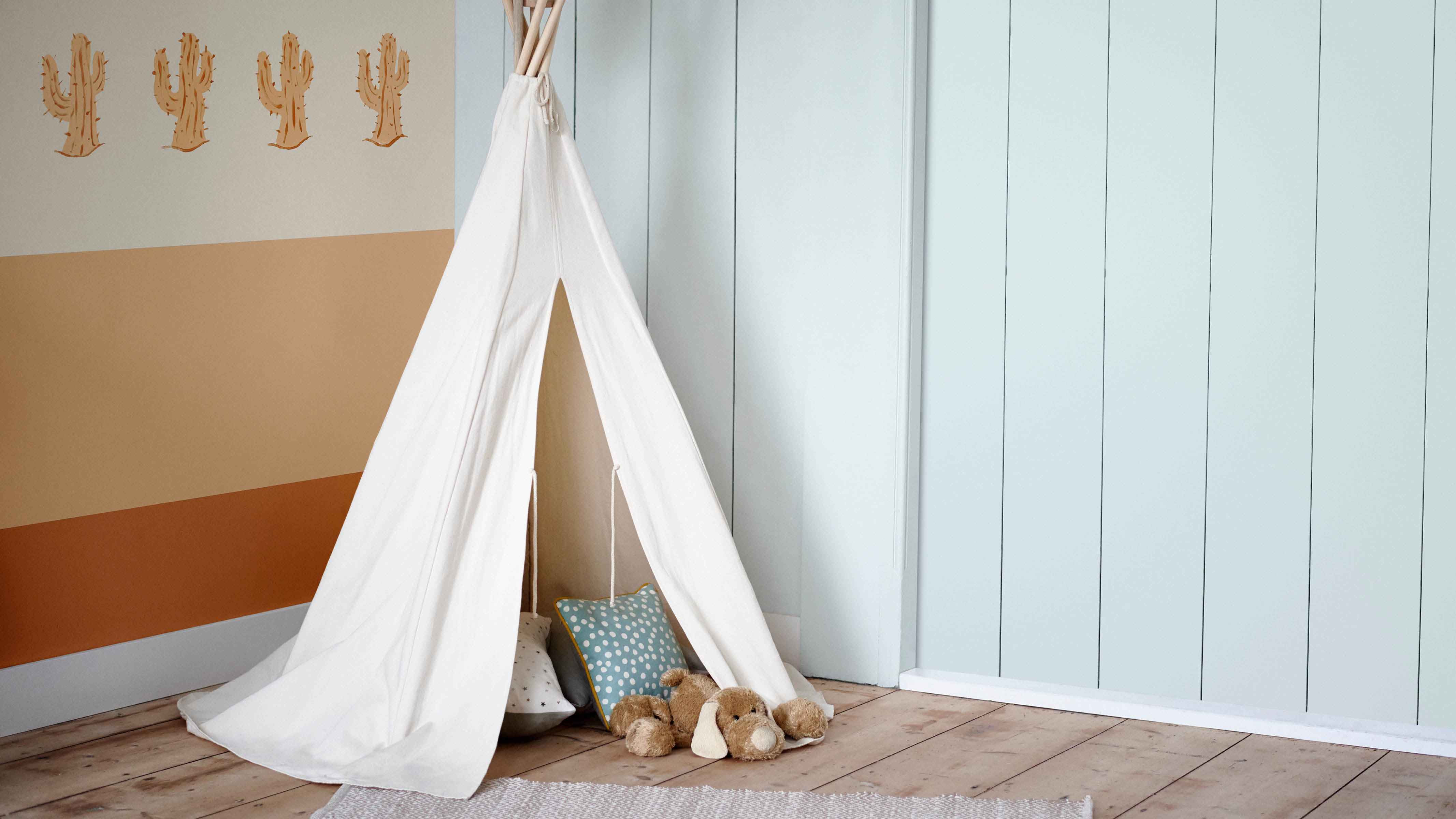 Nursery wigwam A small tepee is a great addition and will give your little one something to focus on when they’re playing on the floor.