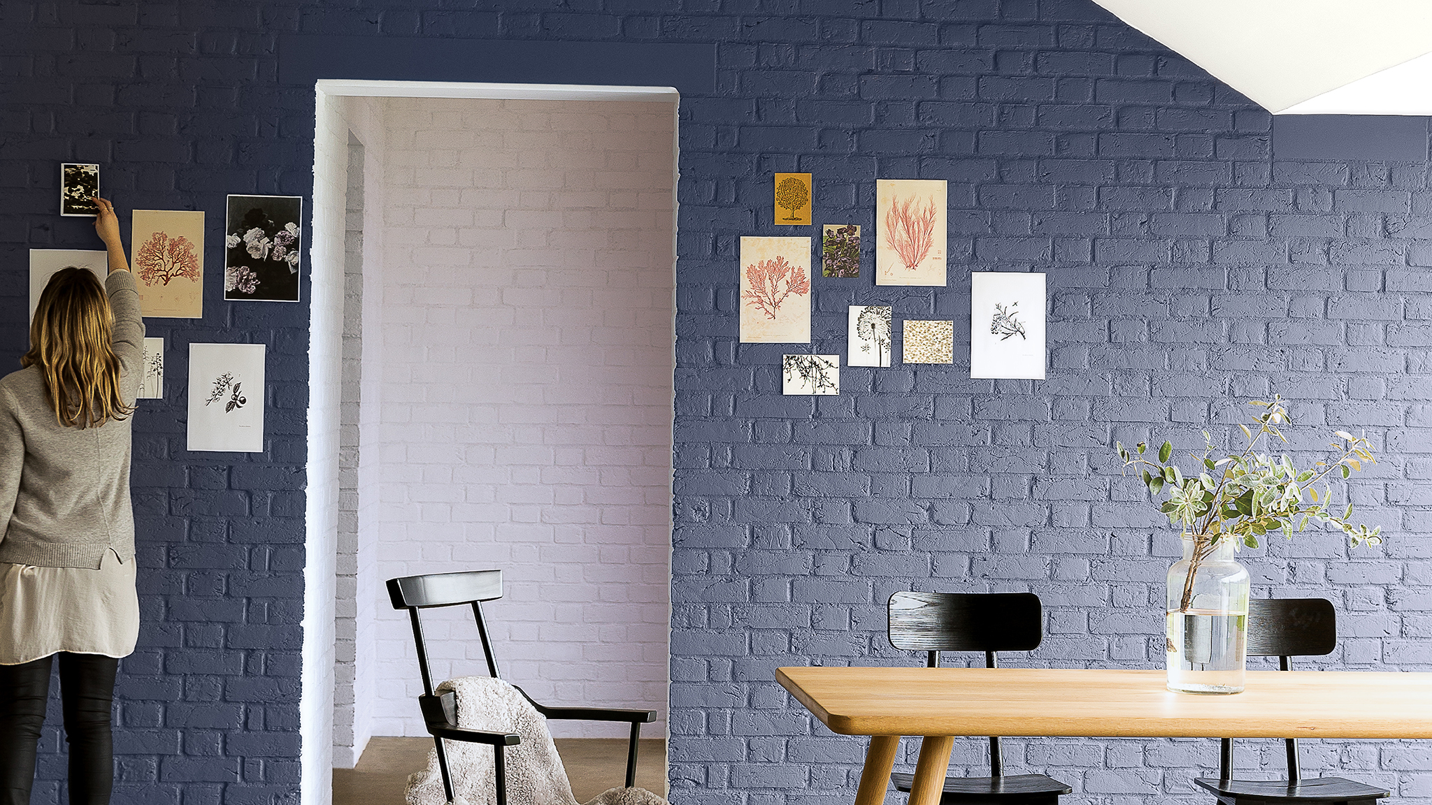 Painted brickwork Bring in warmth to loft apartments and industrial architecture with a combination of soft natural textures and colours.