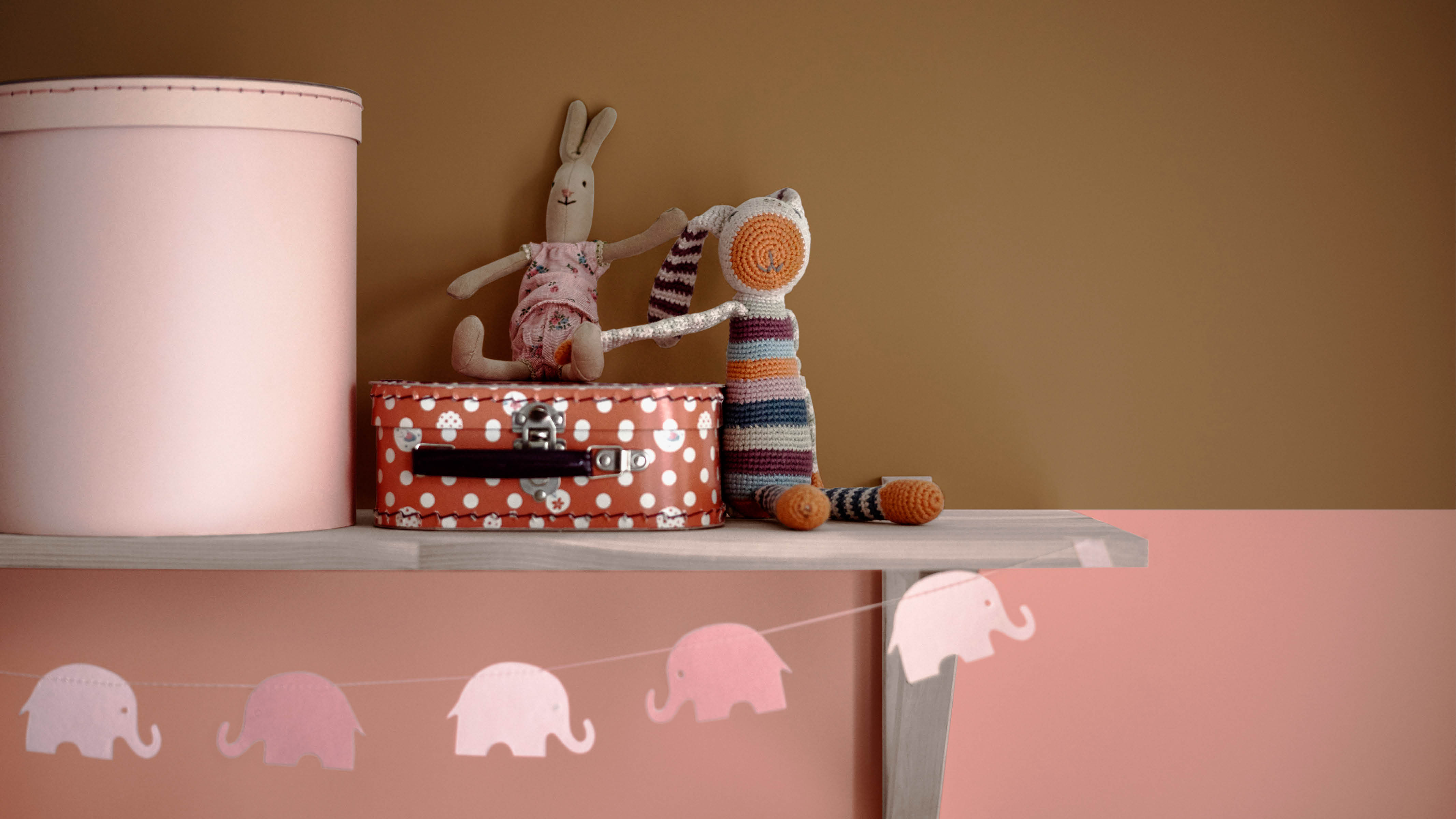 Pink and ochre nursery If you have your heart set on pink but want to give it a modern edge, try pairing it with ochre