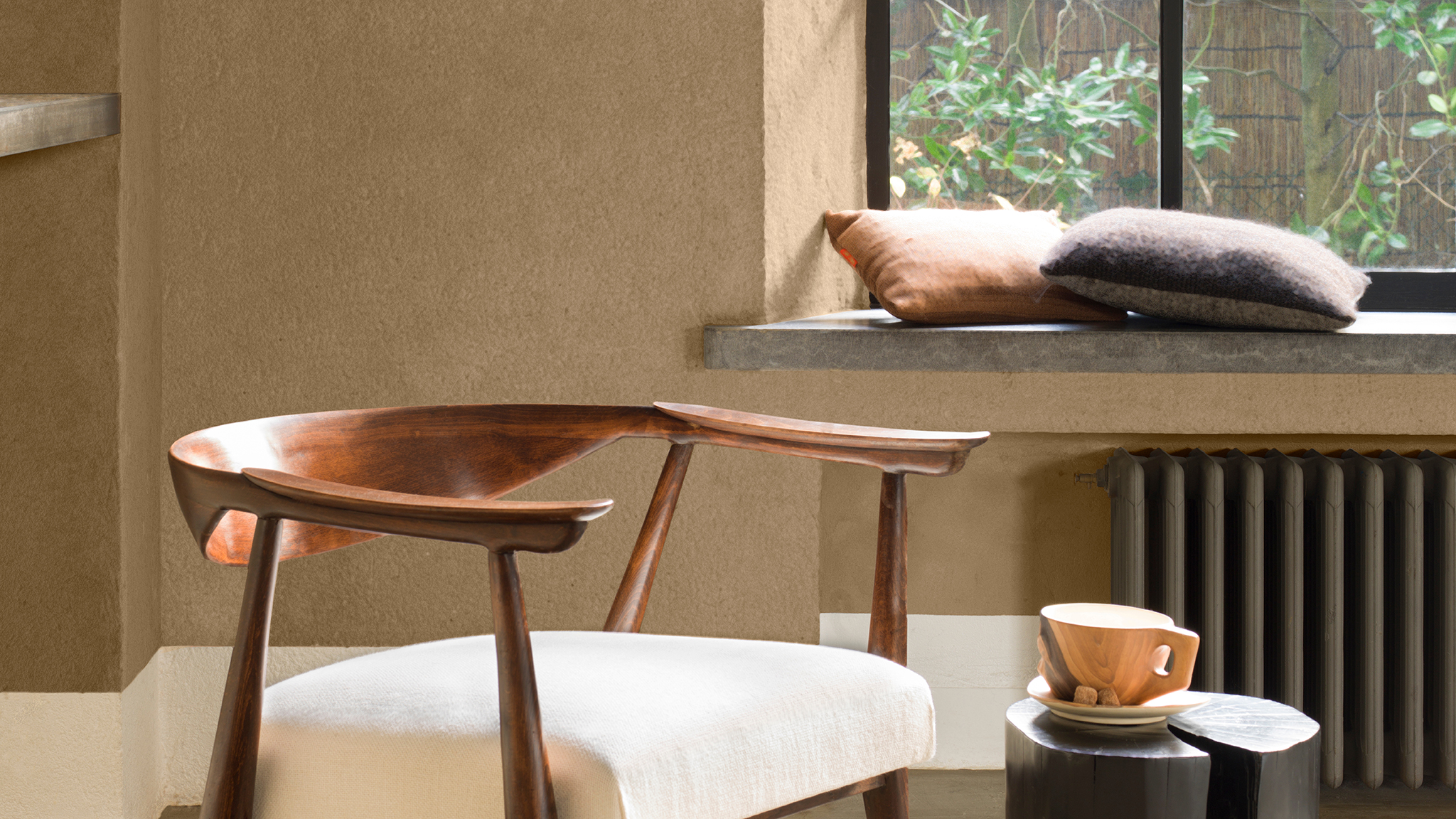 Sand-kissed walls Adding sand to paint is an easy and affordable way to give your walls a nature-inspired rough feel.